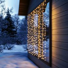 KAF400DWW - HOME KAF400DWW DOT LED-es fényfüggöny, 400 db melegfehér DOT LED, 2x2m, 8 program, ismétlődő időzítés, hálózati tápellátás, kül- és beltéri kivitel