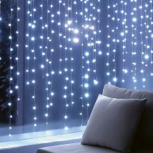 KIN210DWH - HOME KIN210DWH DOT LED-es fényfüggöny, 210db hidegfehér DOT LED, 1,5m hosszú, állófényű, adapteres tápellátás, beltéri kivitel