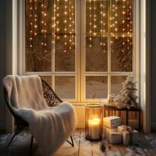 KAF50DLEDWW - HOME KAF50DLEDWW DOT LED-es fényfüggöny, 50db melegfehér DOT LED, 81cm, állófényű, adapteres tápellátás, beltéri kivitel