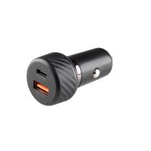 SAU48PD - SAL SAU48PD autós USB gyorstöltő, 48Watt, 2in1: USB-A + USB-C, QC+PD gyorstöltés, LED világítás