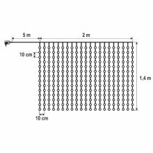KIN294DWW - HOME KIN294DWW DOT LED-es fényfüggöny, 294db melegfehér DOT LED, 2m hosszú, állófényű, adapteres tápellátás, kül- és beltéri kivitel