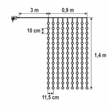 KIN126DWH - HOME KIN126DWH DOT LED-es fényfüggöny, 0,9 m, 126 db hidegfehér DOT LED, állófényű, hálózati tápellátás, beltéri kivitel
